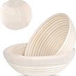 Load image into Gallery viewer, Premium Round Bread Banneton Basket with Liner (Set of 2 - 9&quot; Round Baskets)
