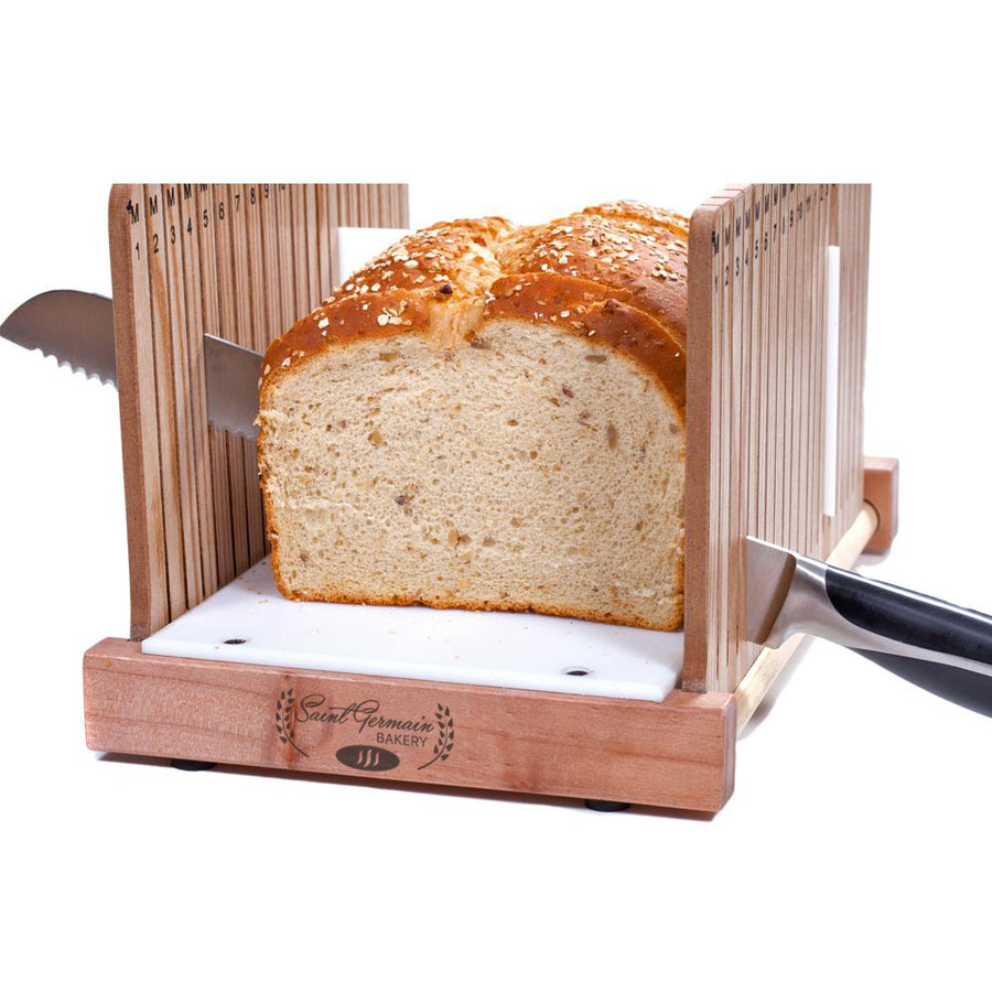 New Natural Foldable Bamboo Bread Slicer Toast Cutting Board Bread Slicing  Bread Cutter