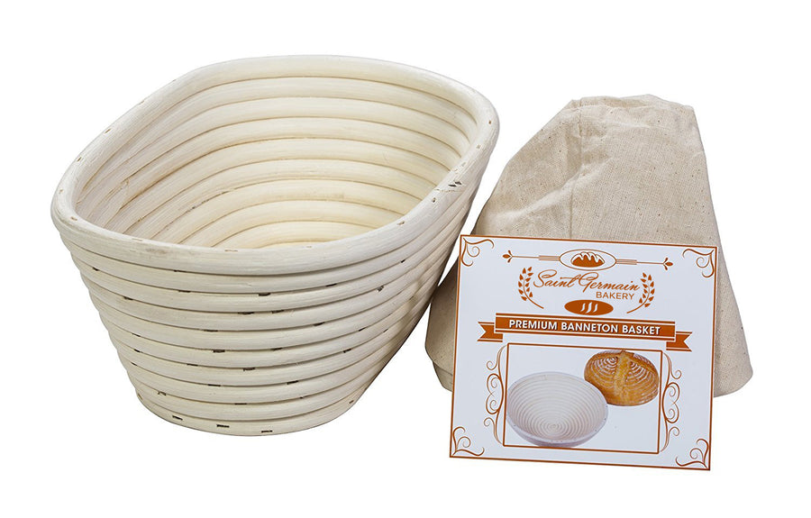 DaMohony 10 Inch Oval Banneton Bread Proofing Baskets 3 Pack - Rattan Sourdough Proofing Bowls With Liner