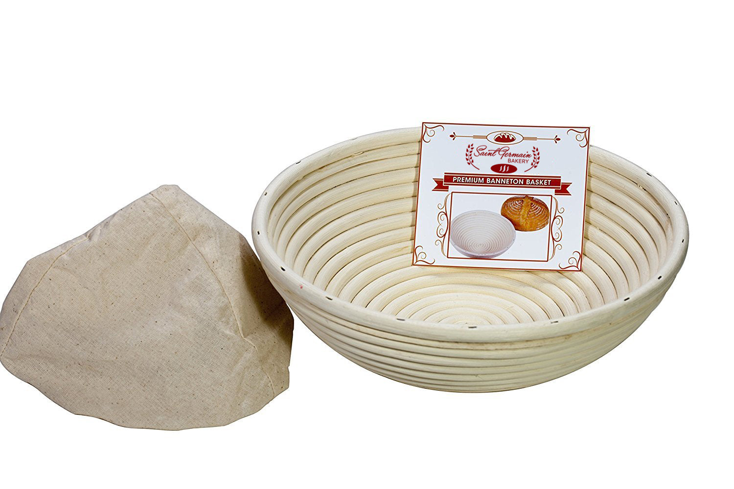 Round Banneton Proofing Basket with Liner - Saint Germain Bakery